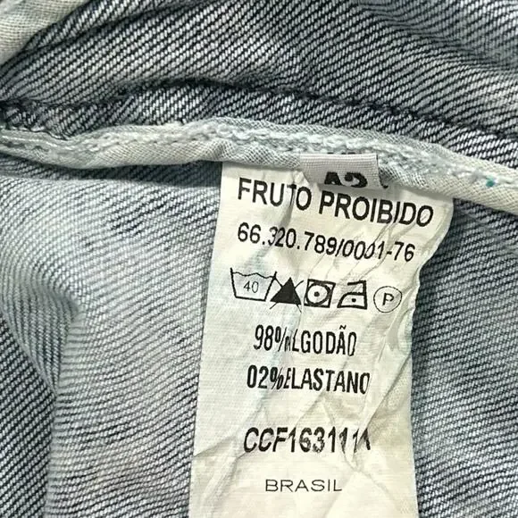 Claudia Rabelo Jeans Womens 28 Acid Distressed Straight Leg Denim Side Stripes - Picture 15 of 15